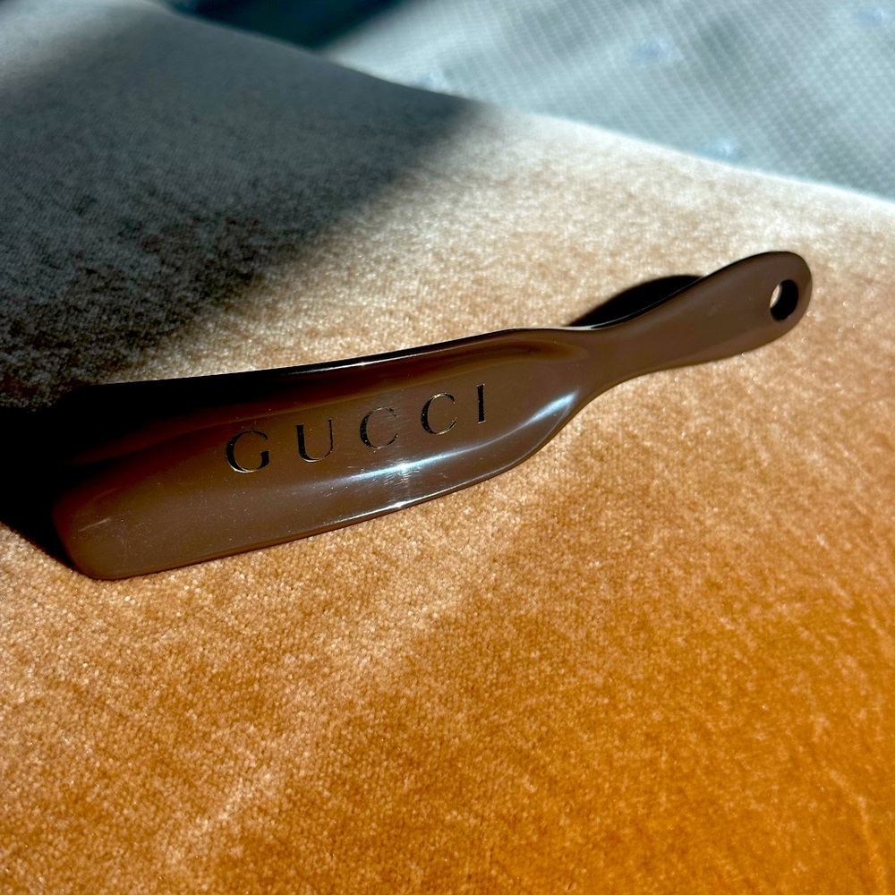 Gucci Dark Brown Dress Shoe Boot Horn Italian Designer Shoe Accessory
